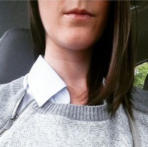 Banana Republic zip neck wool sweater